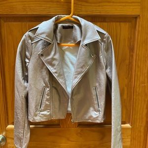 Material Girl Zip Up Lightweight Metallic Pink Jacket. Size Small